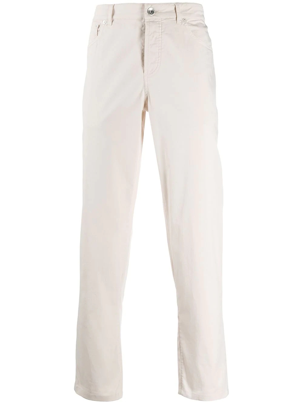 Brunello Cucinelli Five Pockets Beige Trousers In White