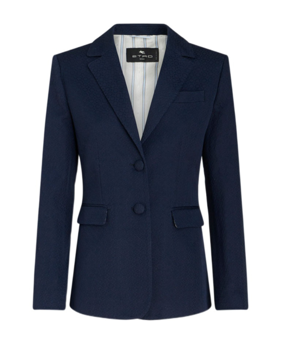 Etro Single-breasted Notched Blazer In Black