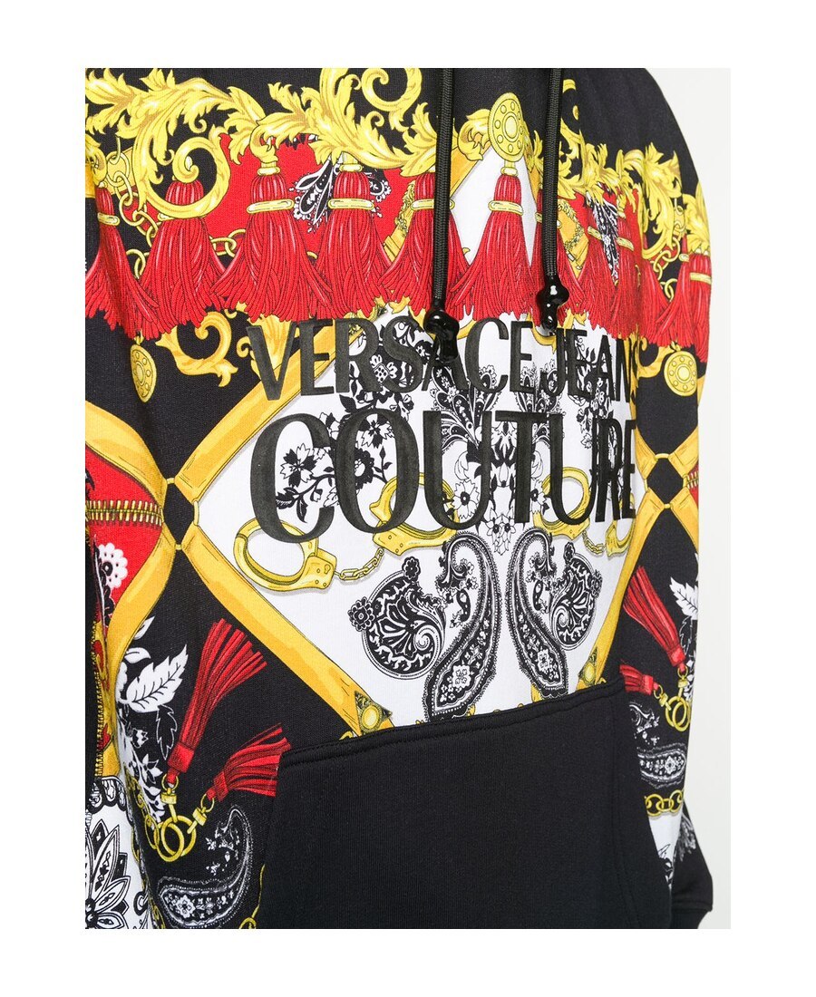 Versace Jeans Baroque Printed Sweater In Black