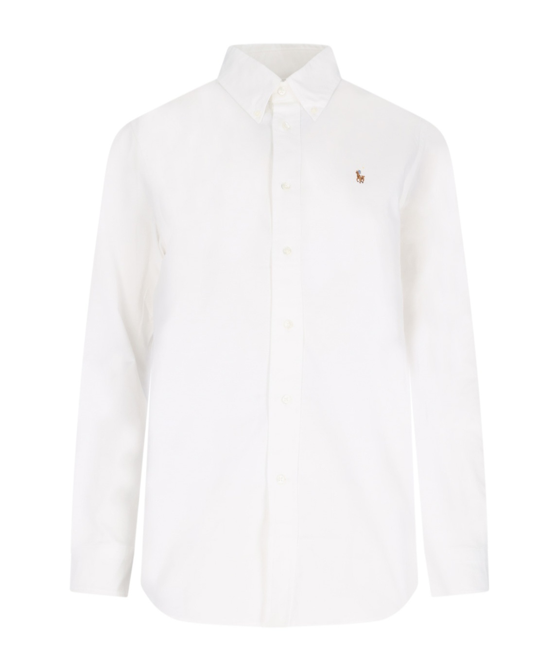 Polo Ralph Lauren Long-sleeve Button-up Shirt With Pointed Collar In White
