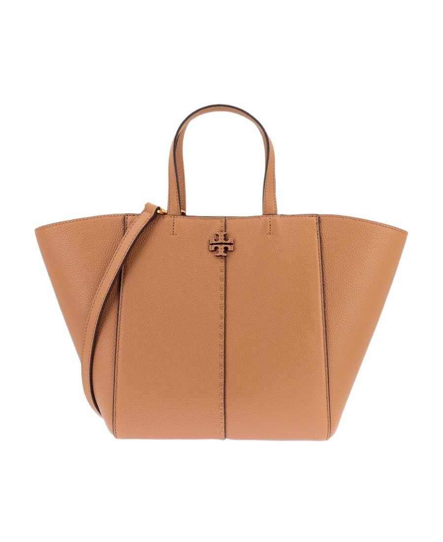 Tory Burch Double T Leather Tote Bag In Pink