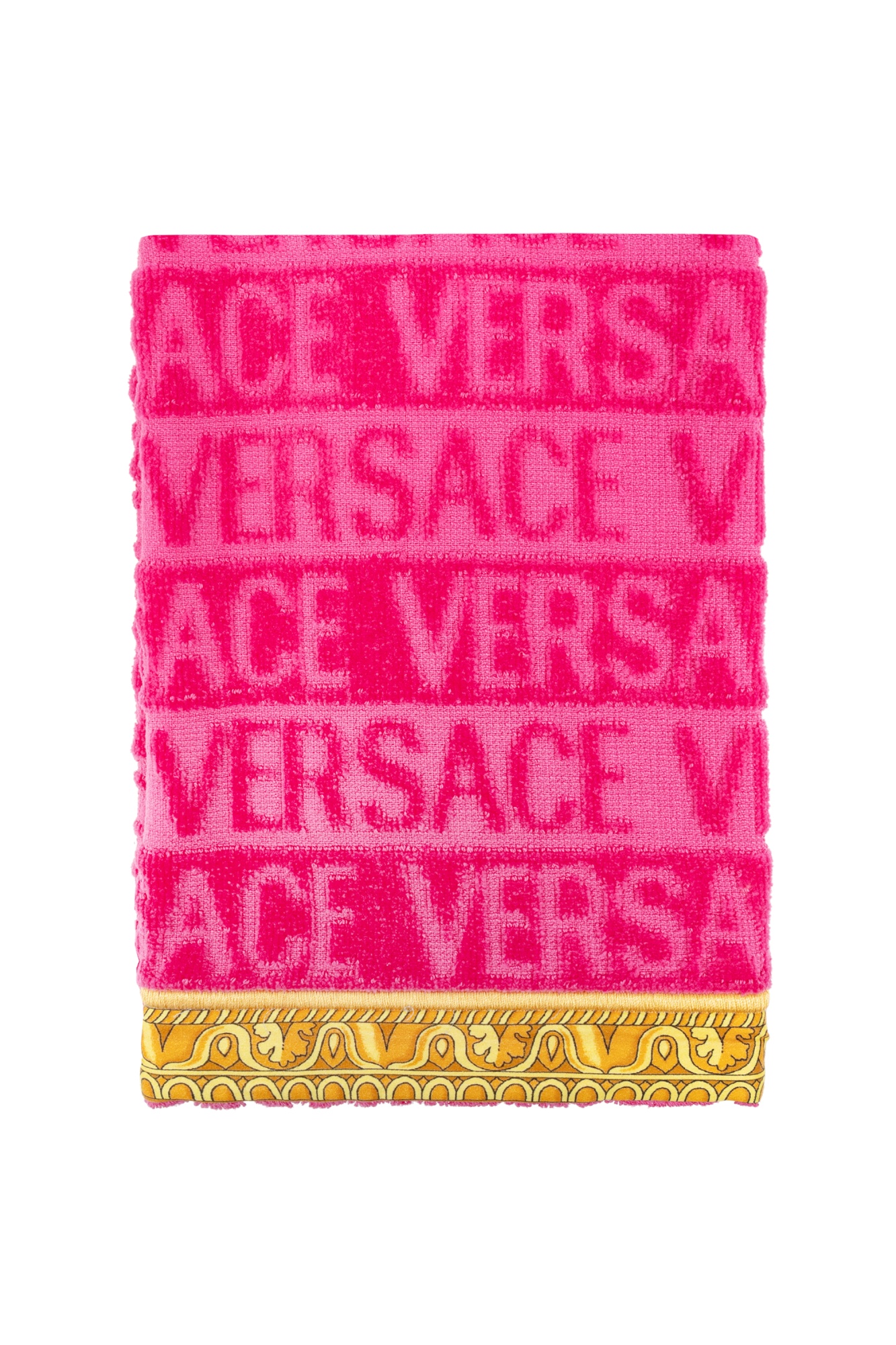 Versace Home Logo Towel Five-piece Set In Pink