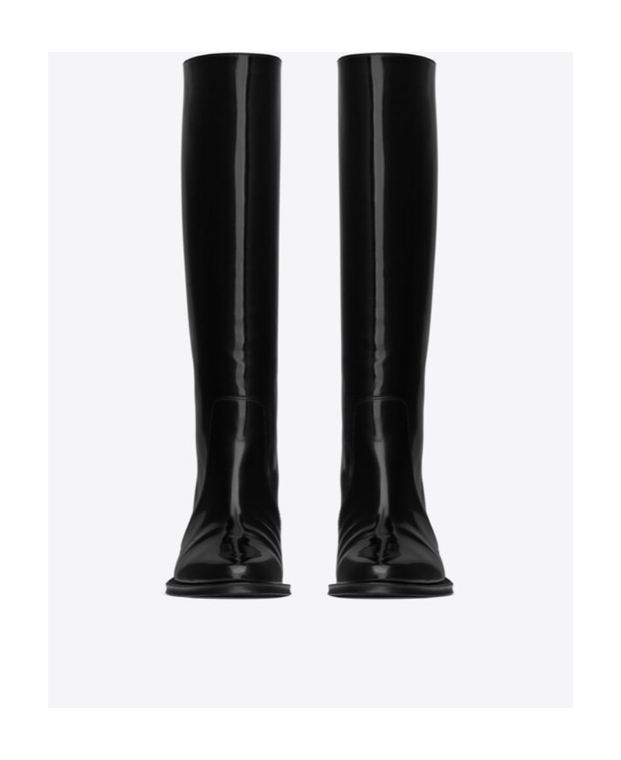 Saint Laurent Hunt 25mm Leather Boots In Black