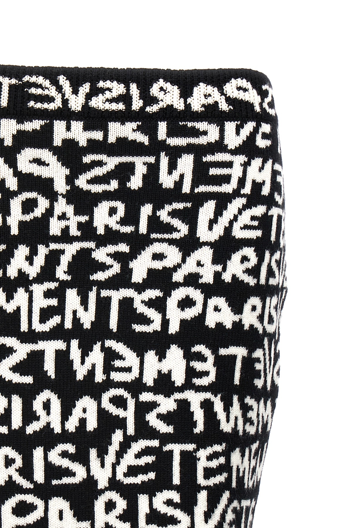 Vetements Paris Monogram High-waisted Mini Skirt In Black