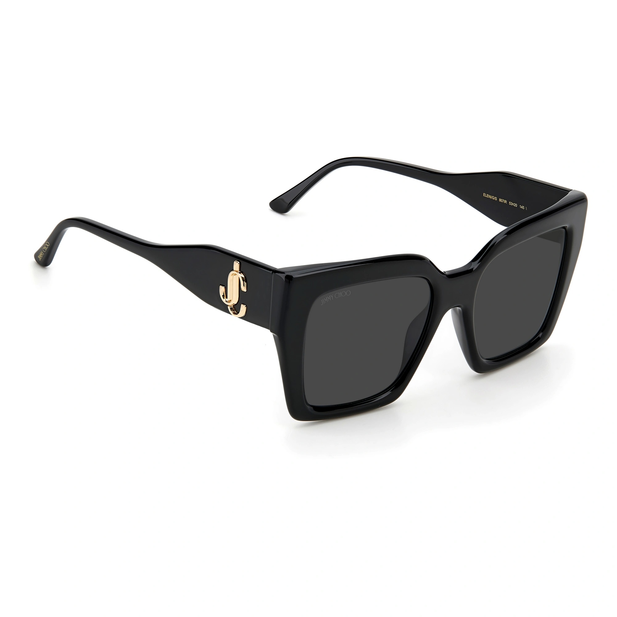 Jimmy Choo Logo-plaque Oversize-frame Sunglasses In Black