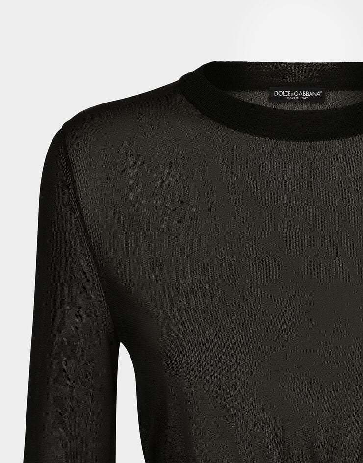 Dolce & Gabbana Semi-sheer Cropped Top In Black