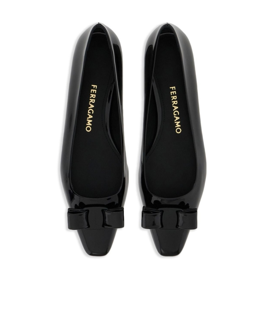Ferragamo Woman Ballet Flats Black Size 5.5 Calfskin In Black