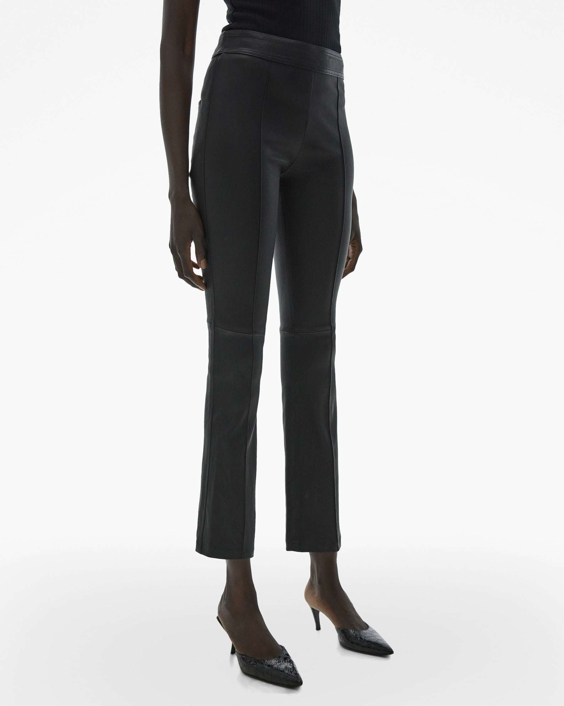 Helmut Lang Vent Wool Blend Bootcut Pants In Black