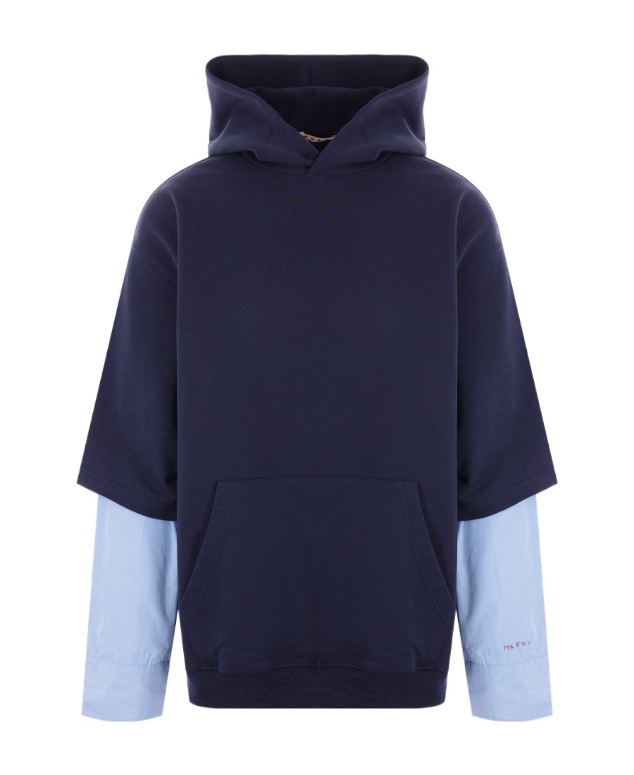 Marni Layered-design Hoodie In Black