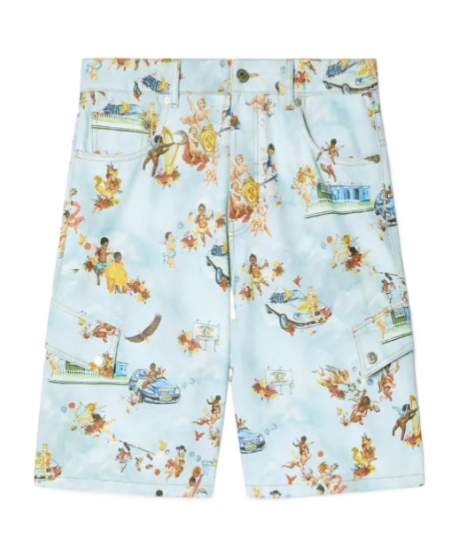 Off-white Fresco-print Shorts In Blue