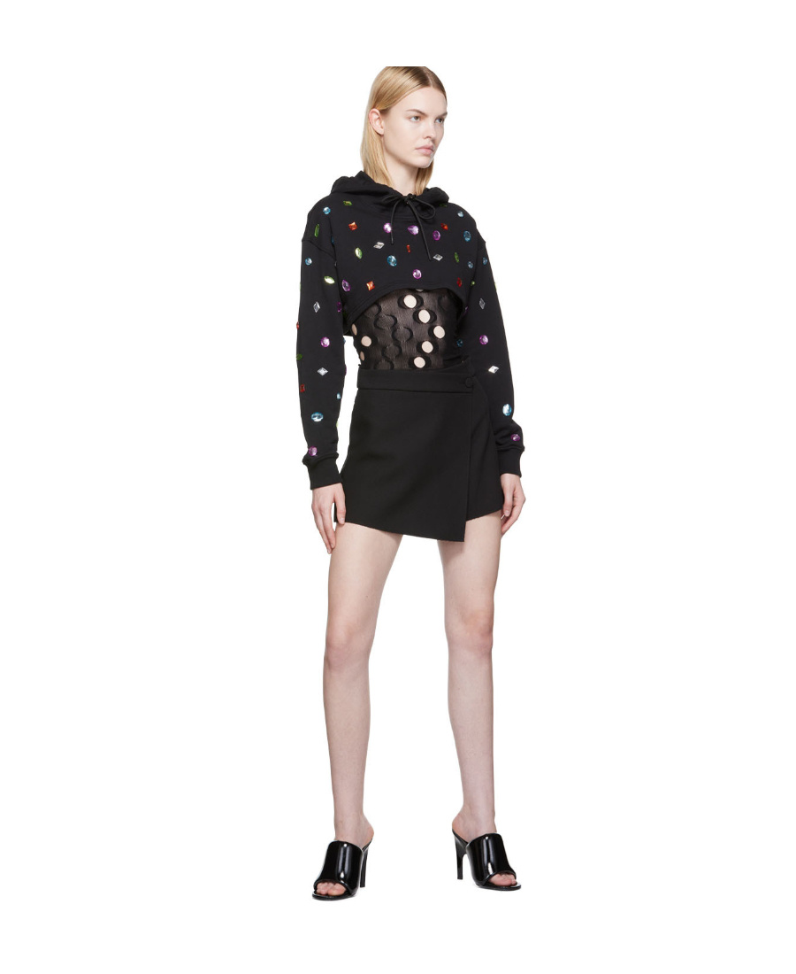 Msgm Black Polyester Skort In Black