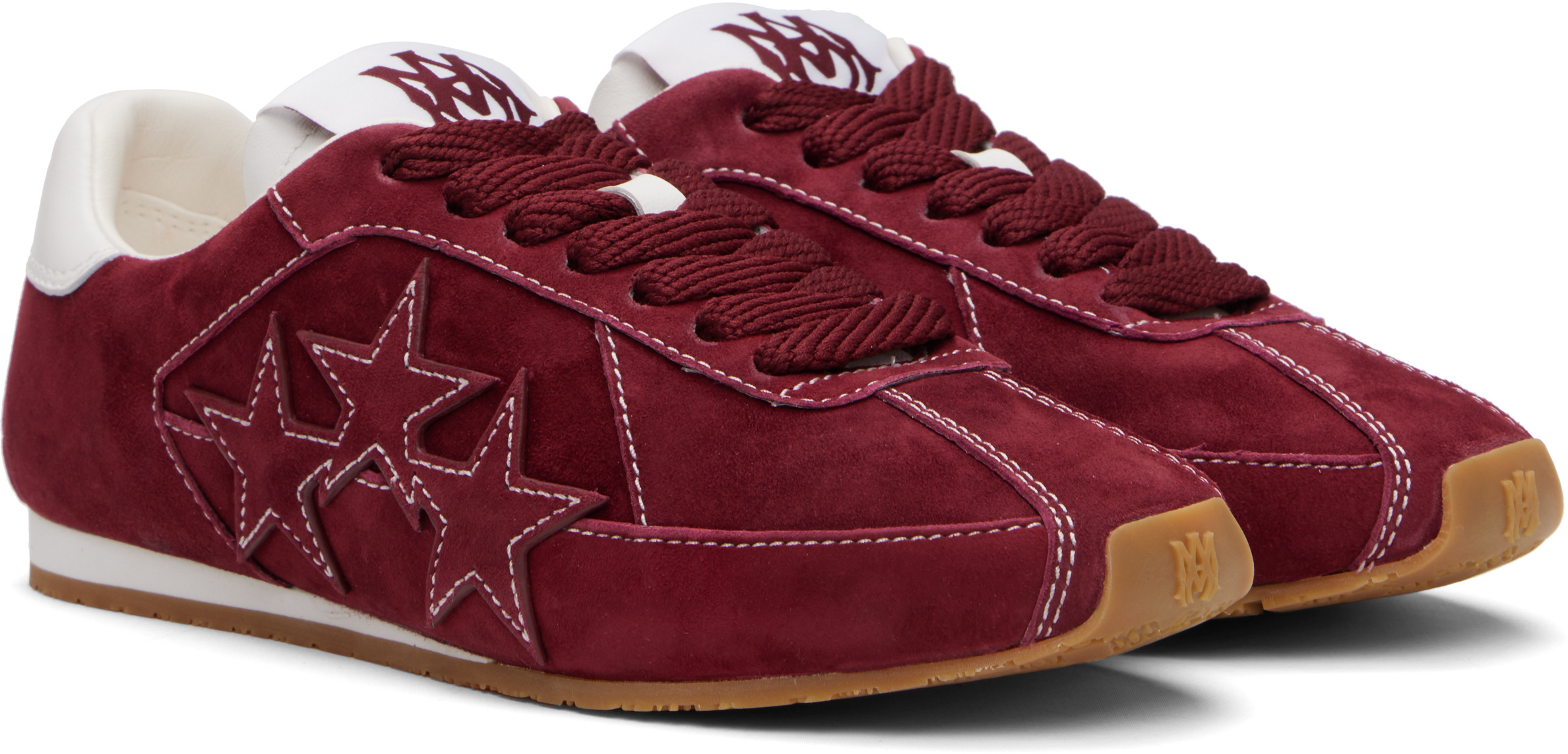 Amiri Pacific Flat Suede Sneakers In Burgundy
