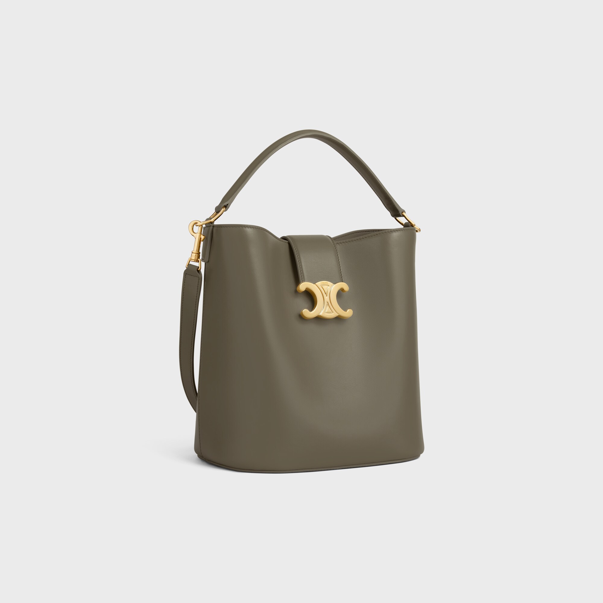 Celine Medium Louise Bucket Bag In Green