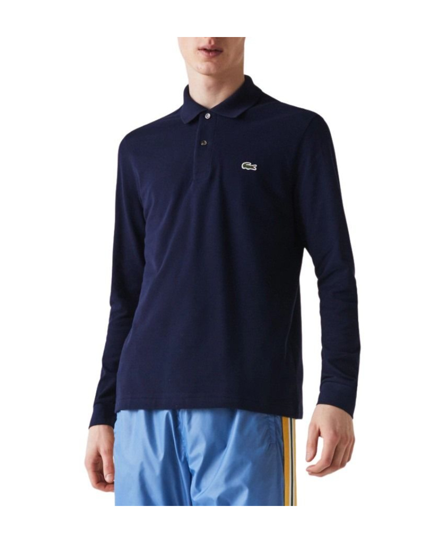 Lacoste Regular Fit Ultra Dry Long Sleeved Golf Polo In Blue