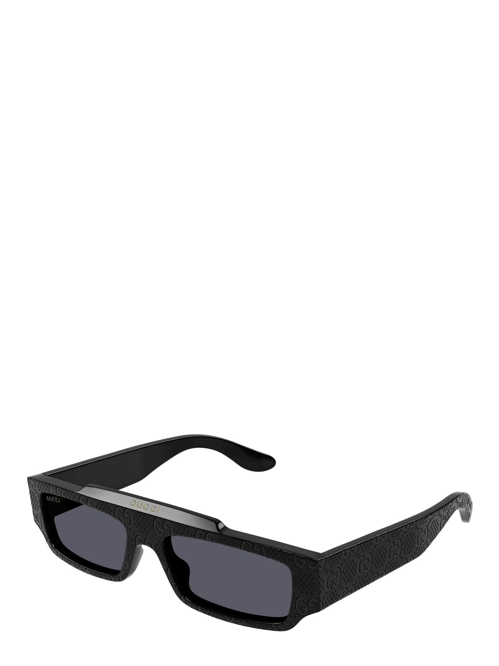 Gucci Gg-print Rectangle-frame Sunglesses In Black