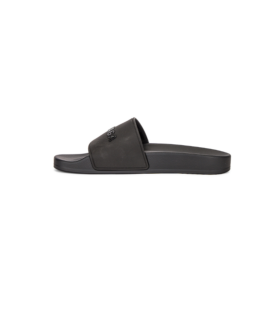 Balenciaga Logo Flip-flops In Black