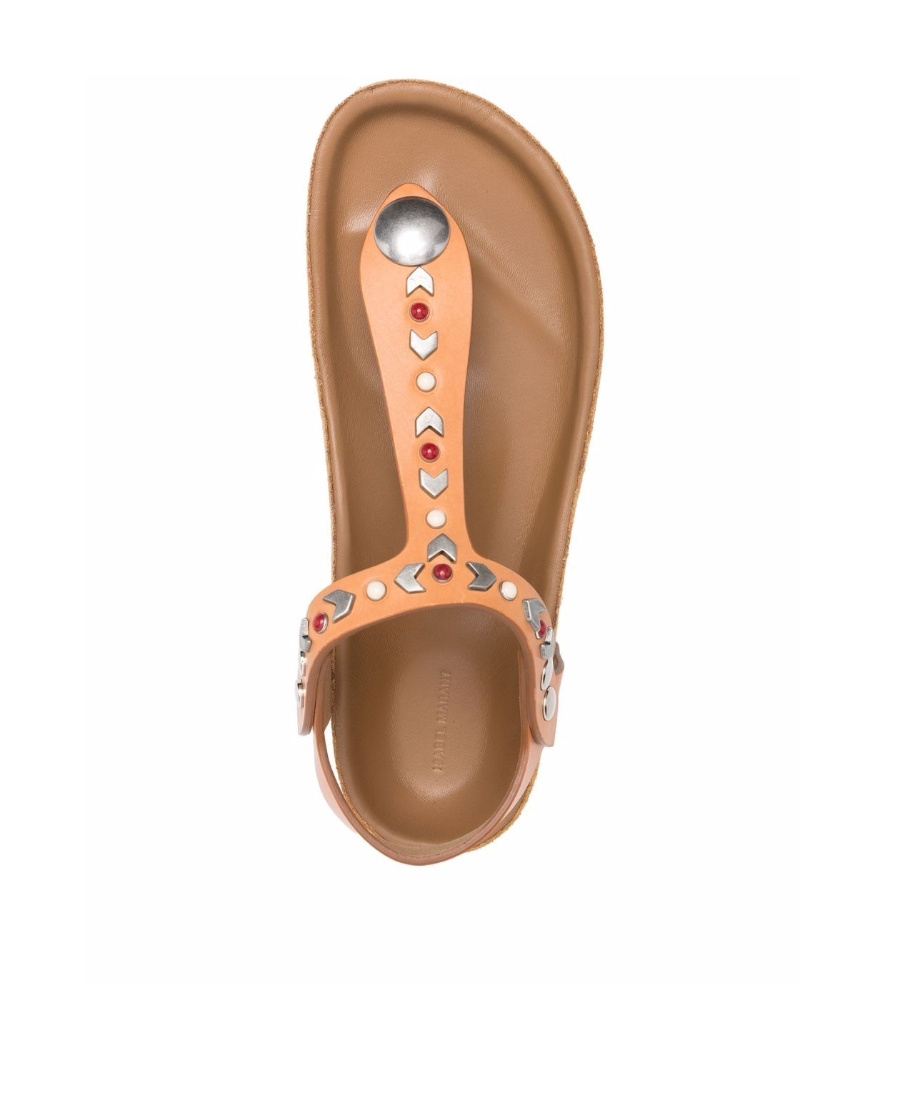 Isabel Marant Woman Toe Strap Sandals Rust Size 11 Soft Leather In Nude