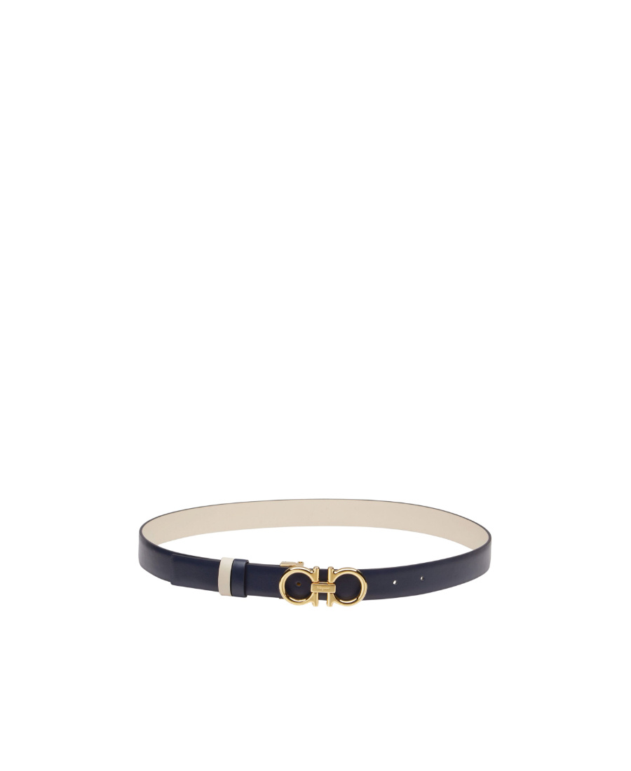 Ferragamo Logo-engraved Leather Belt In Nude