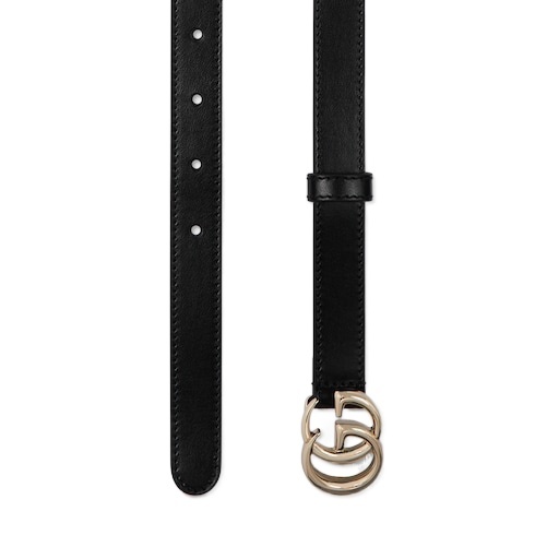 Gucci Gg Marmont Leather Belt In Black