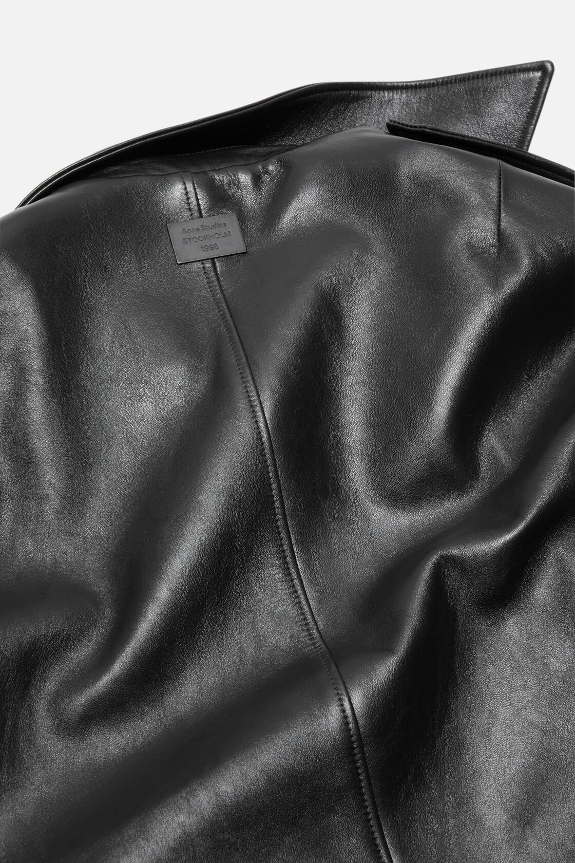 Acne Studios Leather Jacket With Belted Waist And Epaulettes In Black