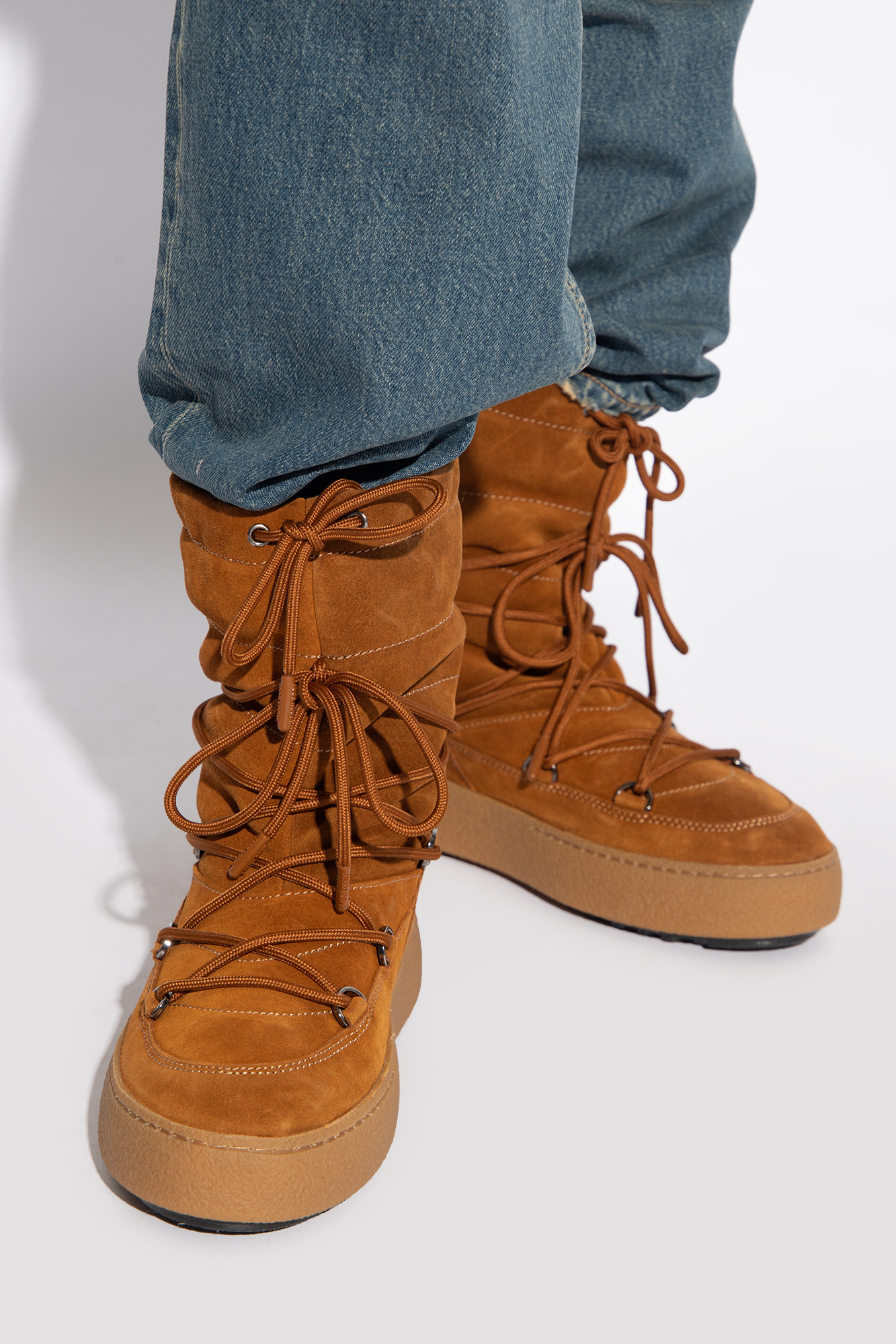 Moon Boot Ltrack Suede Boots In Brown