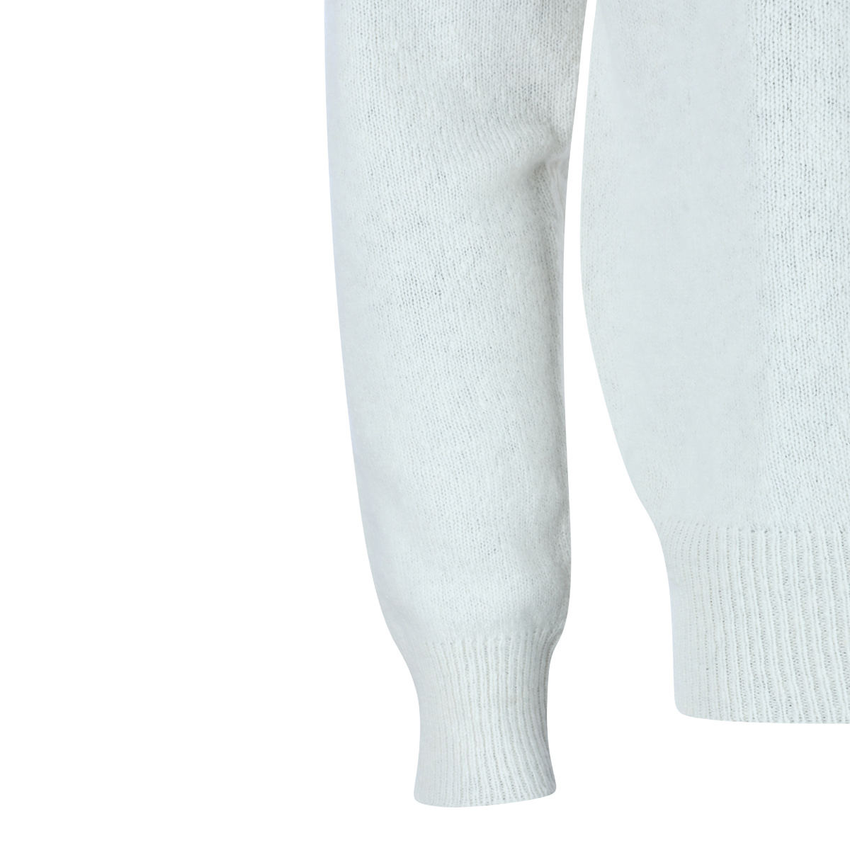 Eleventy Crewneck Collared Ribbed Cuffs In White