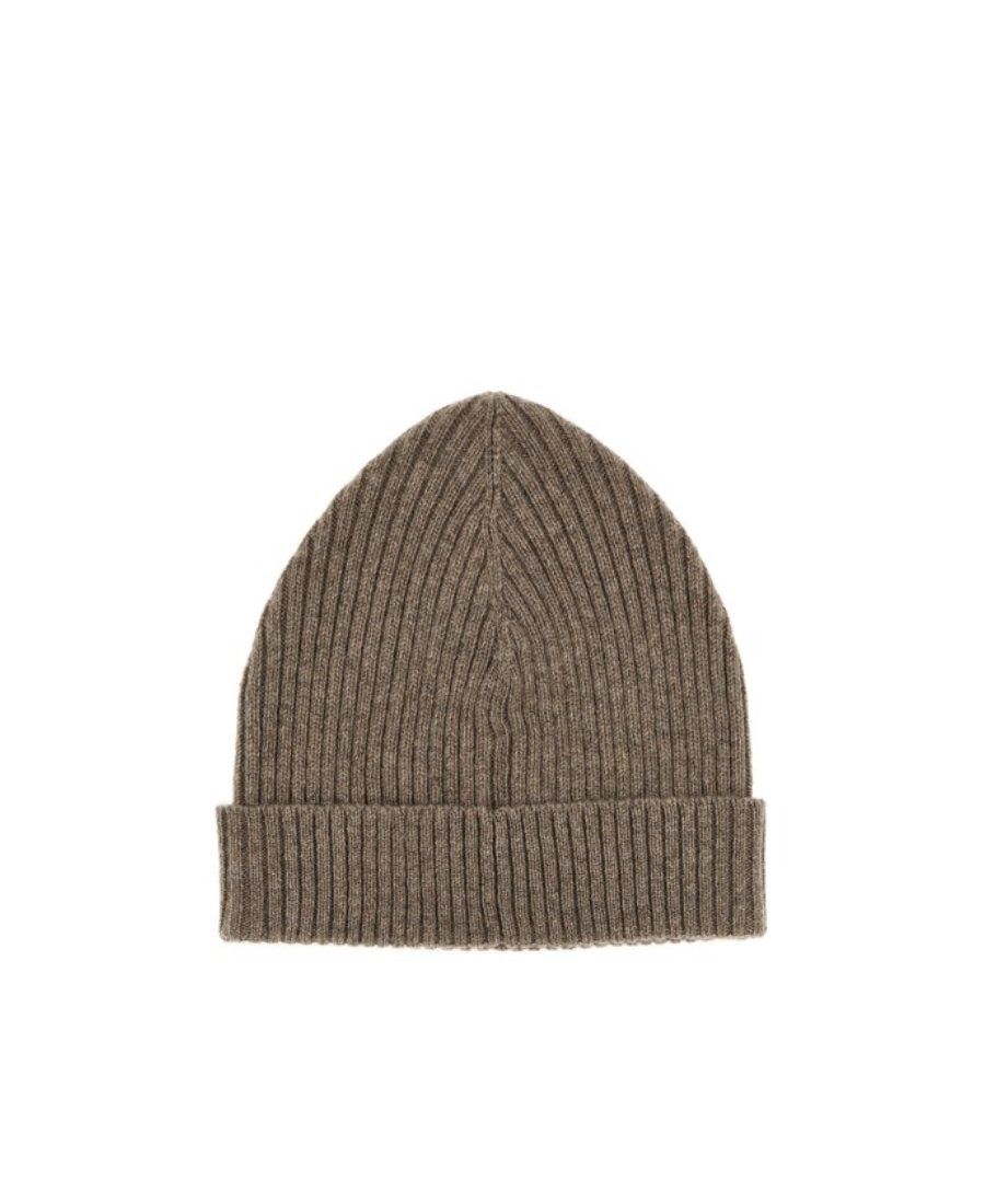 Brioni English Ribbed Beanie Hats Beige In Brown