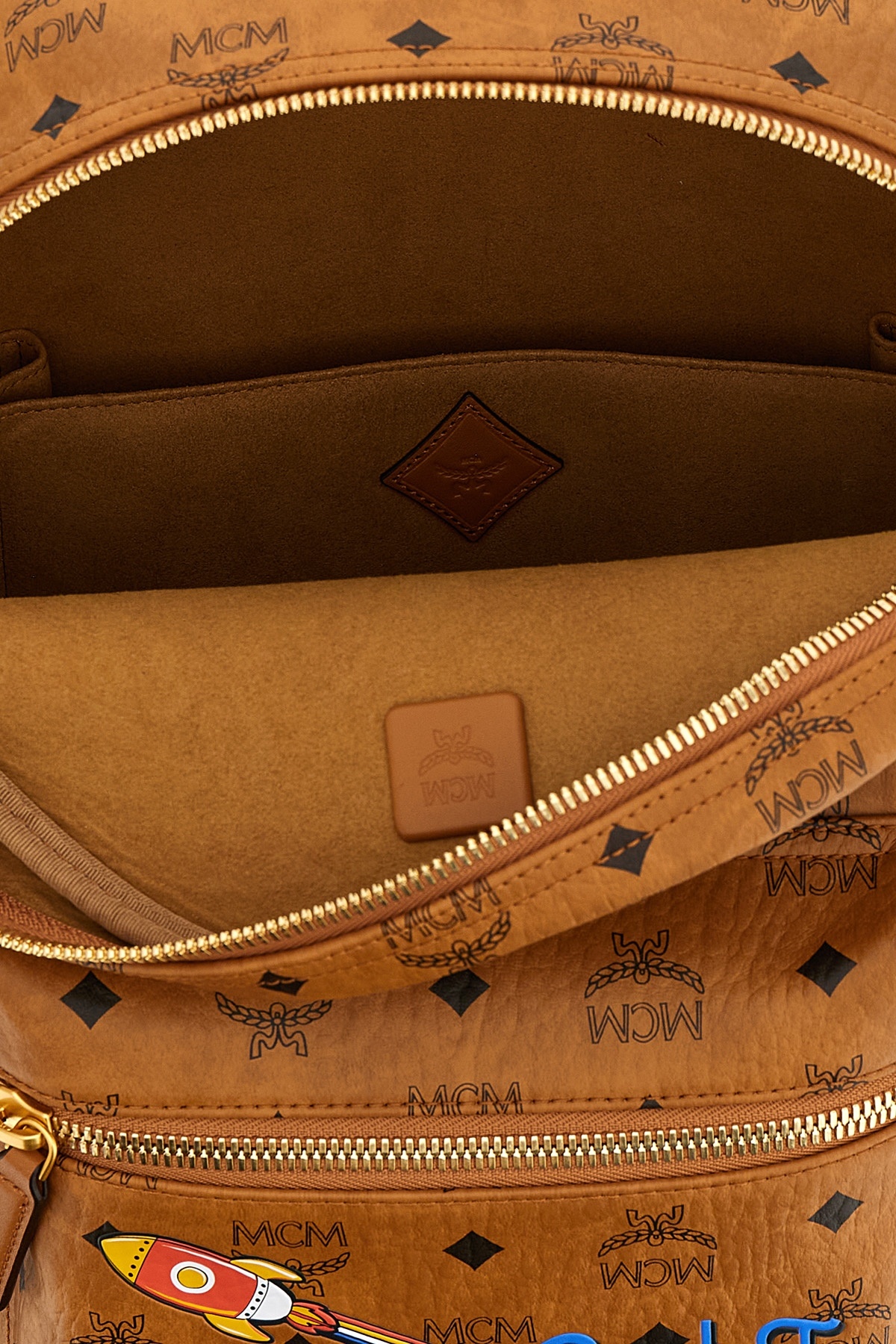 Mcm 'stark' Small-medium Backpack In Brown