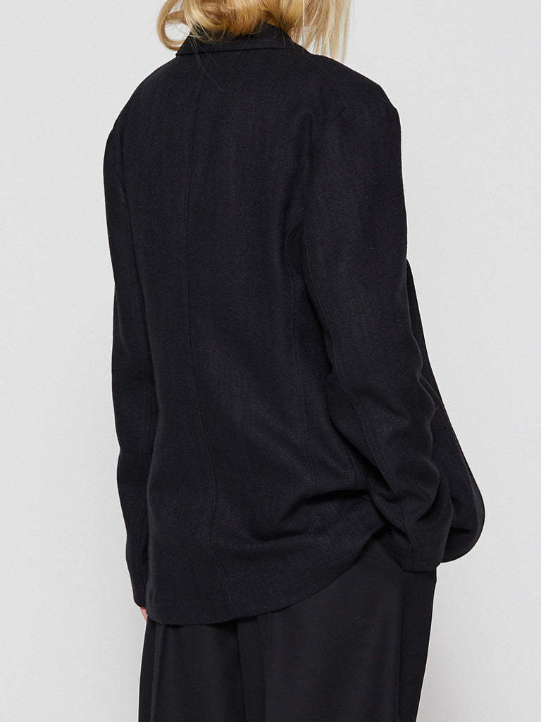 Totême Single-breasted Tailored Suit Jacket In Black