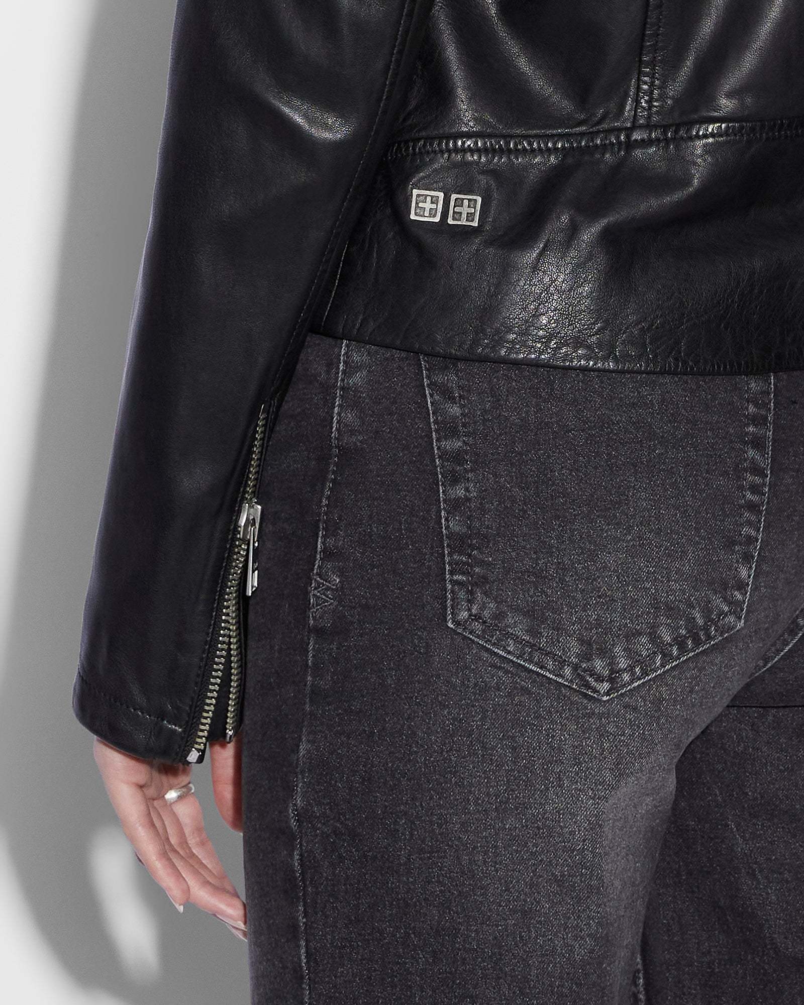 Ksubi Long-sleeved Leather Jacket In Black
