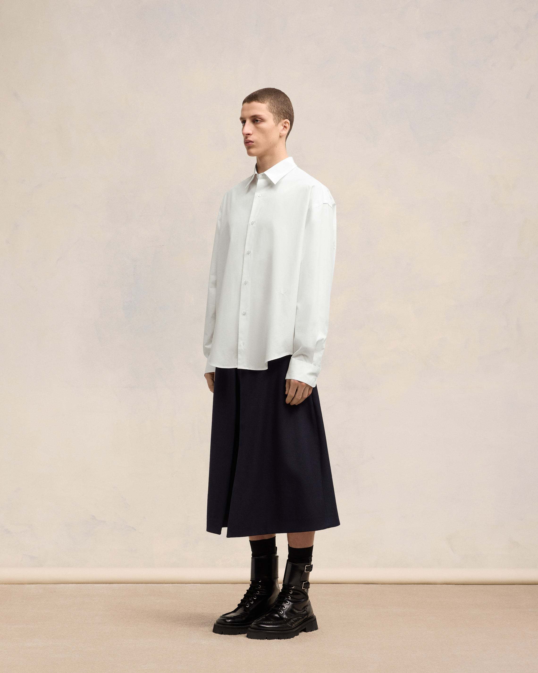 Ami Alexandre Mattiussi Ami Paris Short Sleeve Cotton Shirt In White