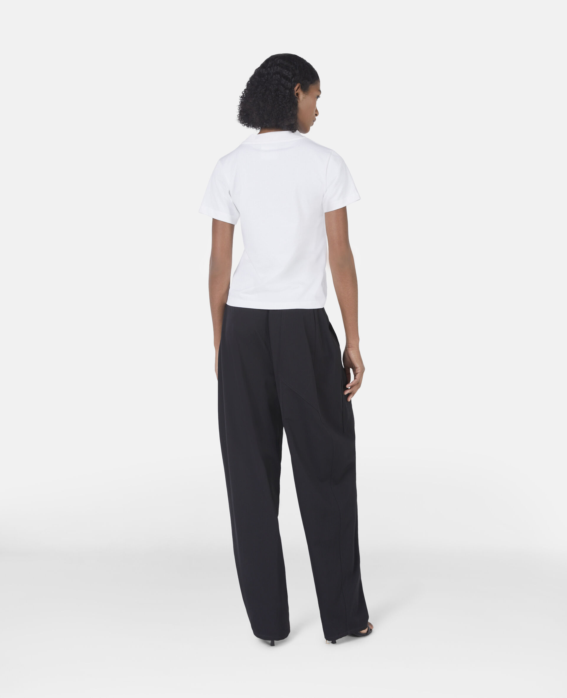 Stella Mccartney Wide-legged Wool Casual Trousers In Black
