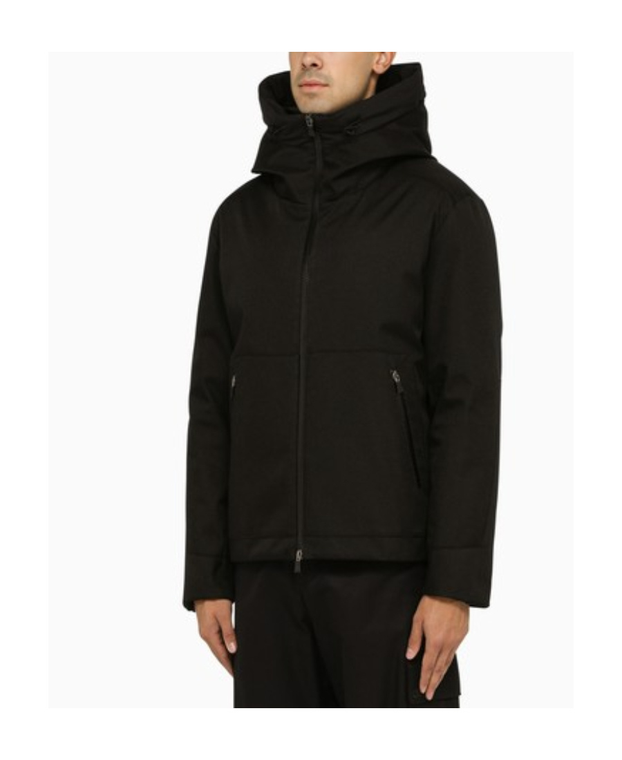 Herno Nylon Jacket With Hood And Side Pockets In Brown