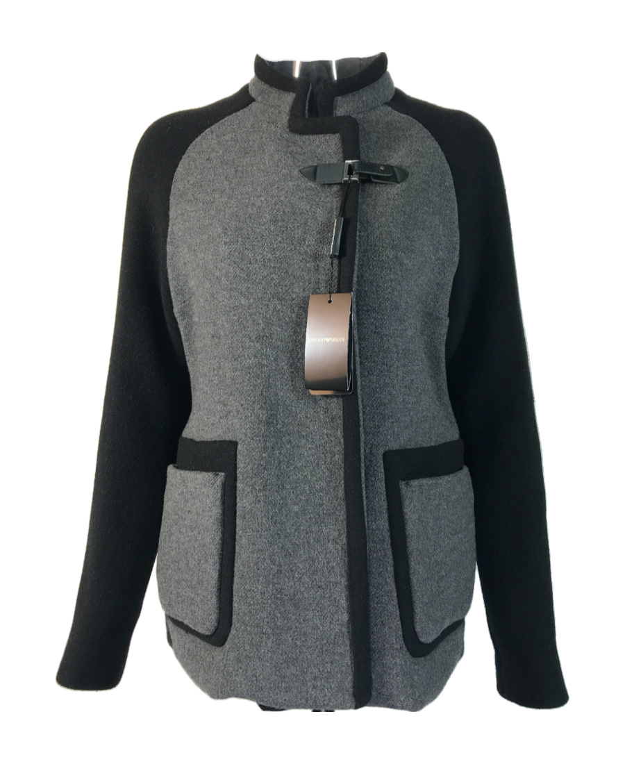 EMPORIO ARMANI SPLICED LONG-SLEEVED CASUAL JACKET