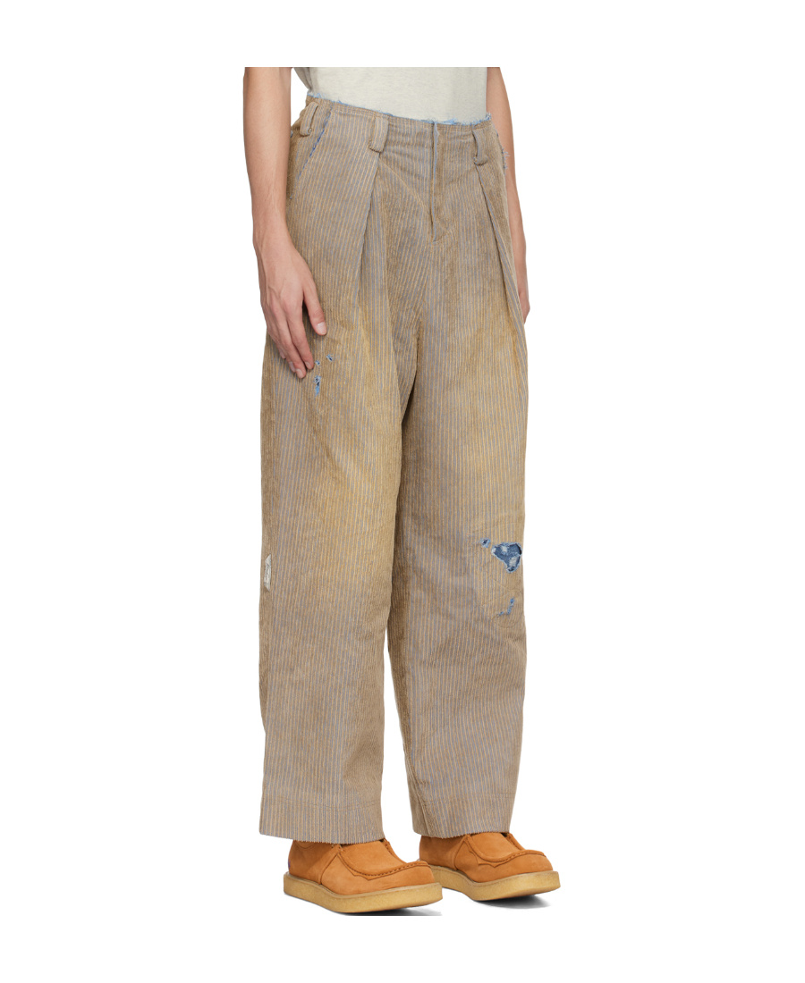 Ader Error Imitation Of Old Design Casual Pants In Brown