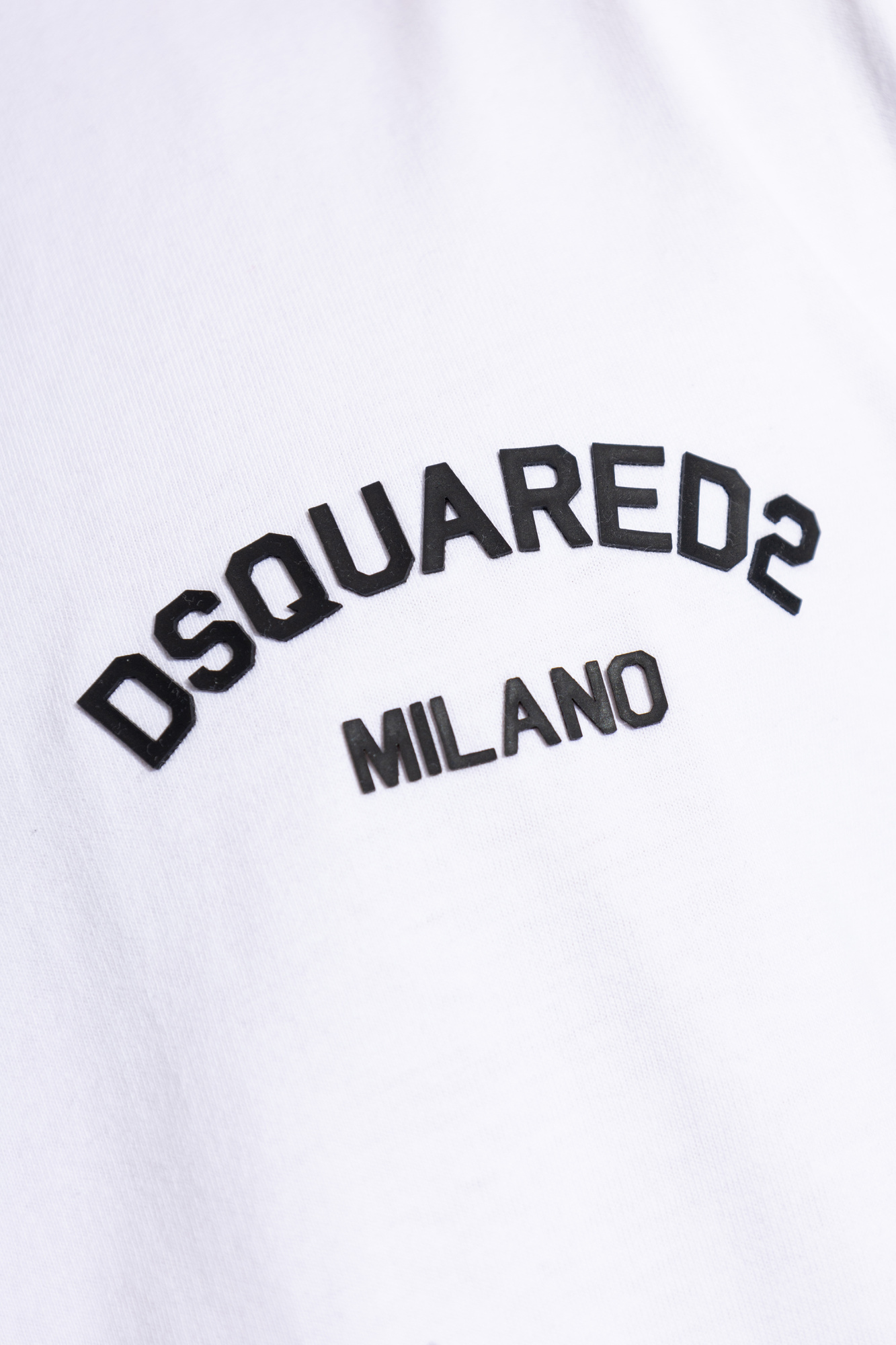 Dsquared2 Men White Crewneck T-shirt With Logo Lettering On The Front In Cotton Man In White