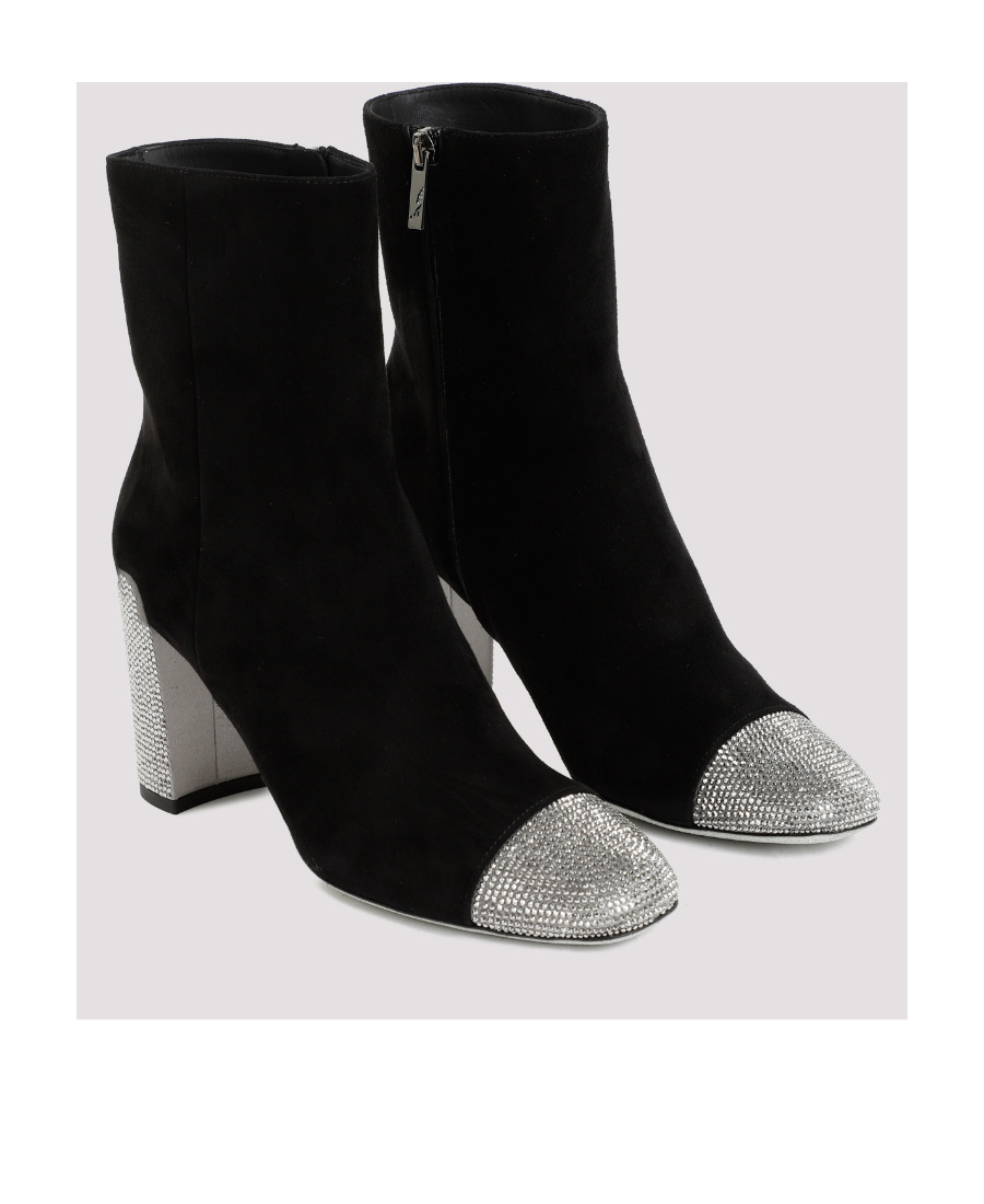René Caovilla Black Suede Boot In Black