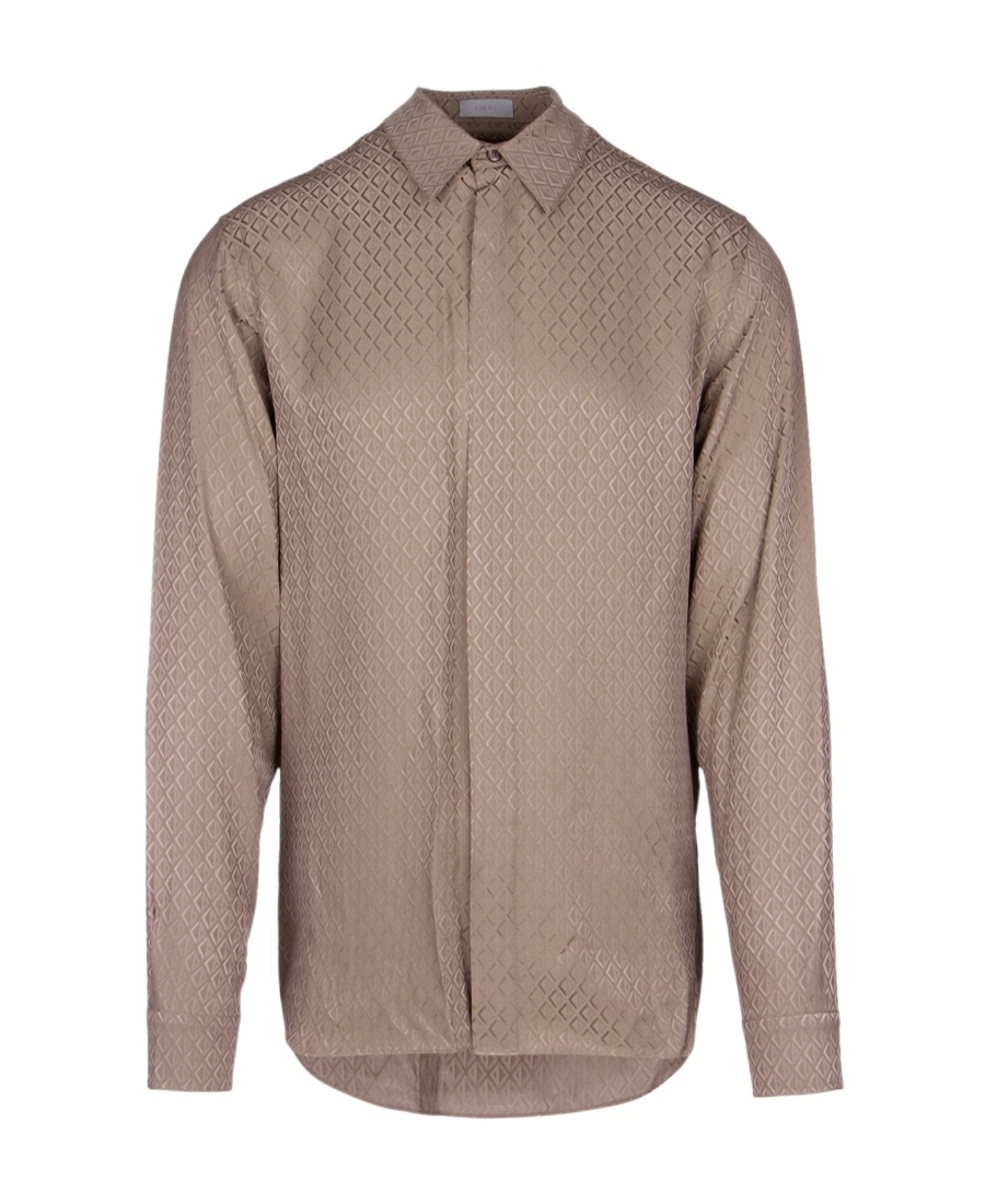 Dior Lapel Long-sleeved Shirt In Brown