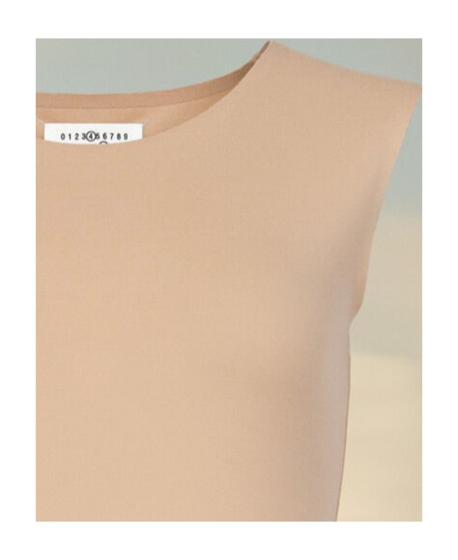 Maison Margiela Natural Crewneck Bodysuit In Nude