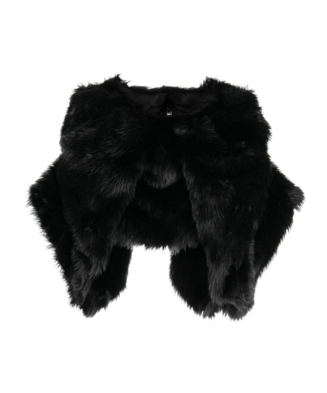 Comme Des Garçons Fur-design Cropped Blouse In Black