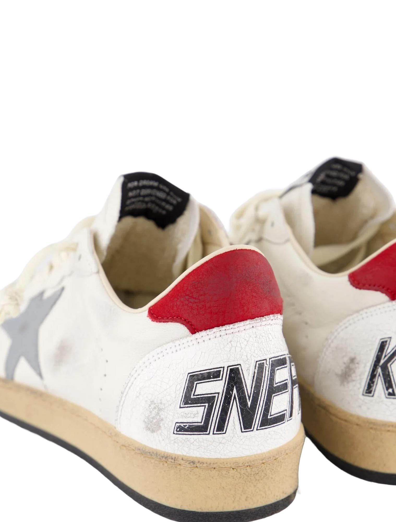 Golden Goose Ball Star Distressed-effect Sneakers In White