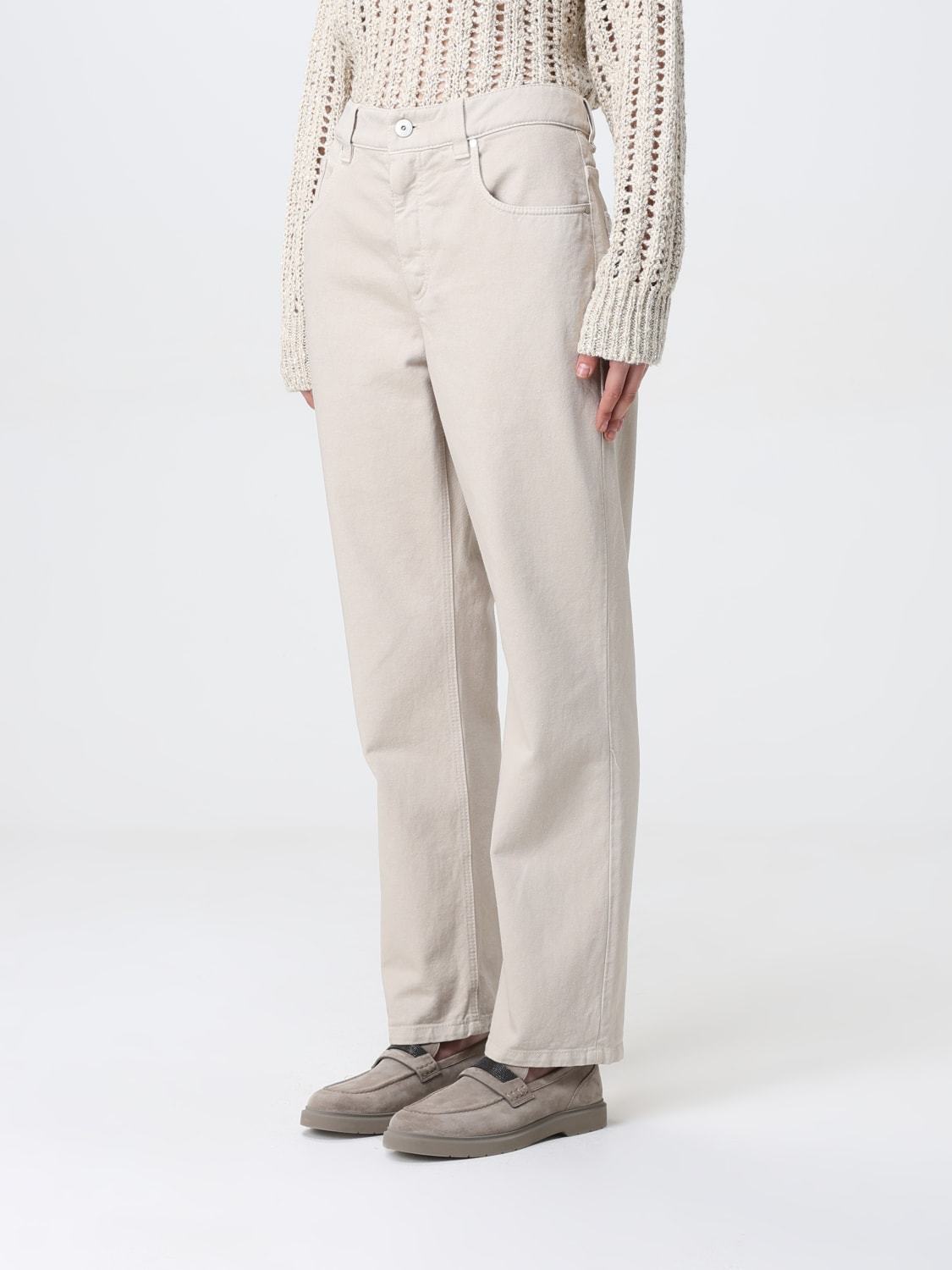 Shop Brunello Cucinelli Logo-patch Trousers In White