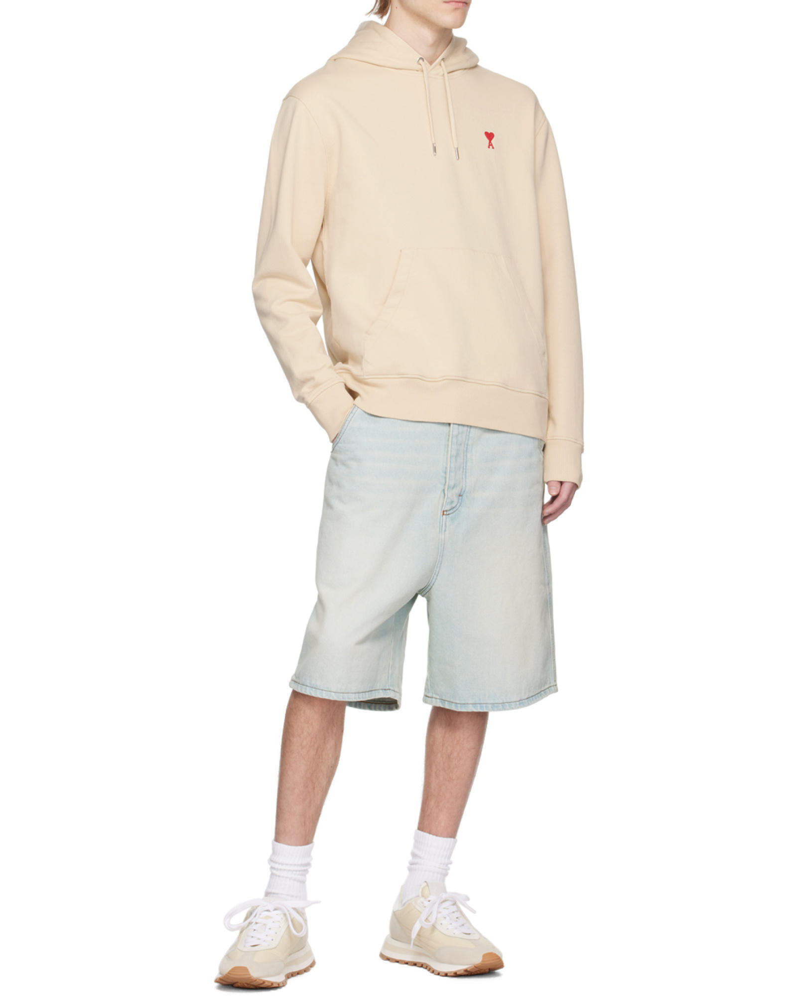 Ami Alexandre Mattiussi Alex Fit Denim Shorts In Gray