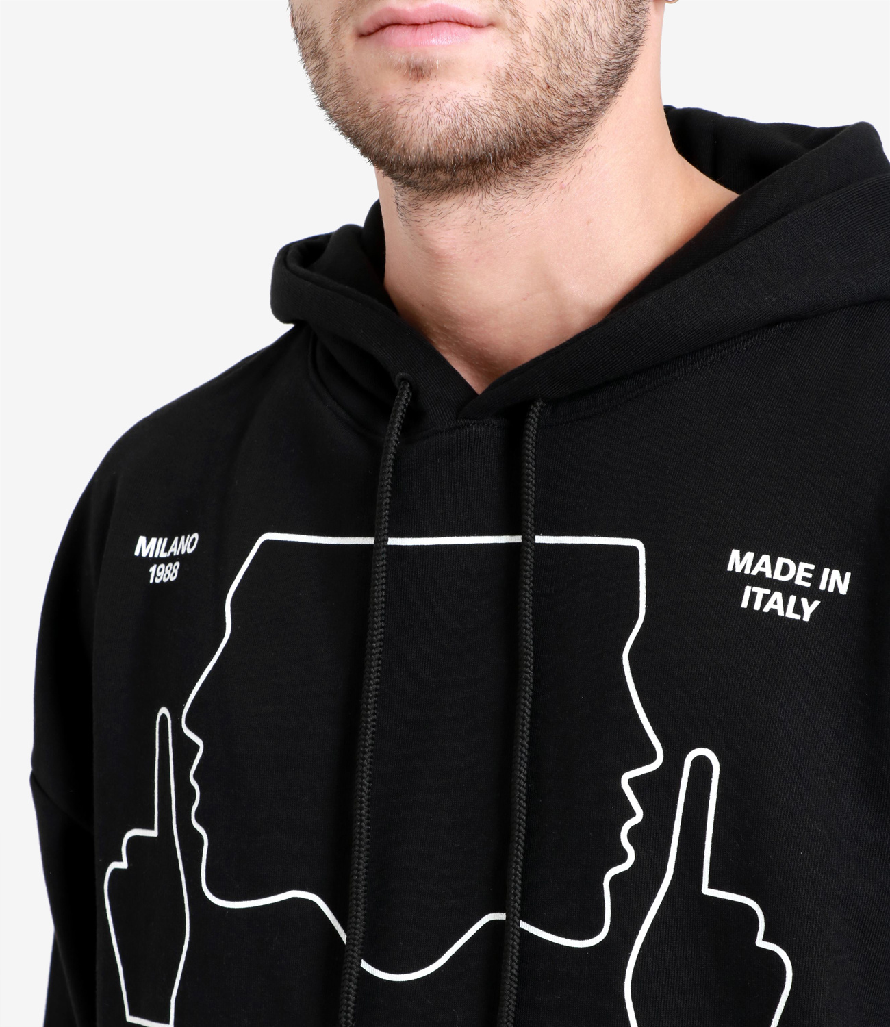 Gcds Do Not Talk To Me Cotton Hoodie In Black