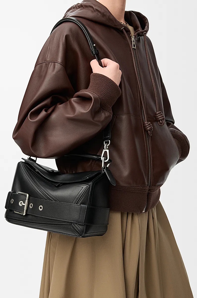 Loewe Womens Black Puzzle Biker Small Leather Cross-body Bag
