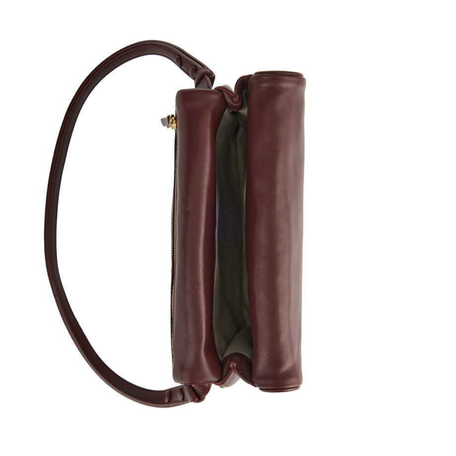 Bottega Veneta Flap Shoulder Bag In Madder Brown