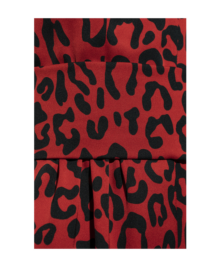 Dolce & Gabbana Leopard-print Midi Dress In Red