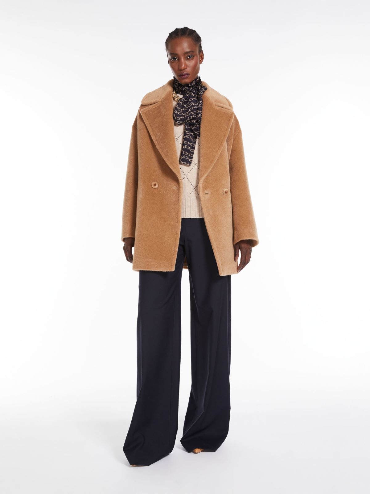 Max Mara Double-breasted Wool Coat In Brown