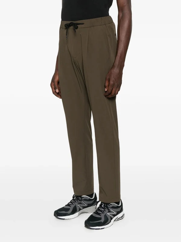 Herno Pleated Drawstring Trousers In Brown