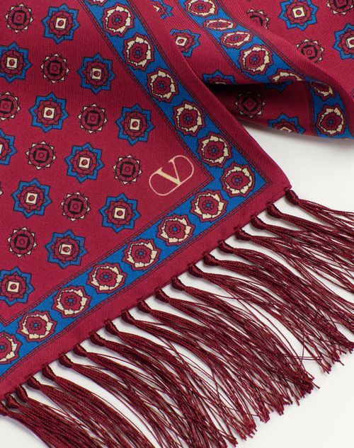 Valentino Silk Printed Scarf In Red